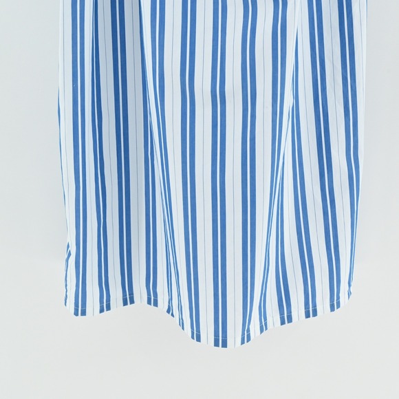 GANNI Blue Striped Midi Dress Size 8 / 10 Organic Cotton Nautical Coastal Summer - Picture 11 of 15
